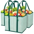 thumbnail image 1 of Bolsas de supermercado reutilizables Creative Green Life (paquete de 3), color verde, 1 of 6