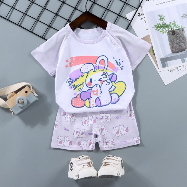 Conjuntos de ropa para niños y niñas, Top y pantalones cortos, 2 piezas, verano, algodón qym unisex