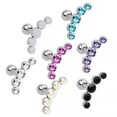 thumbnail image 3 of Pendientes de acero inoxidable con forma de hueso de oreja y diamantes checos de Europa y Estados Unidos, adornos con perforaciones, hebilla de múltiples diamantes, 3 of 4