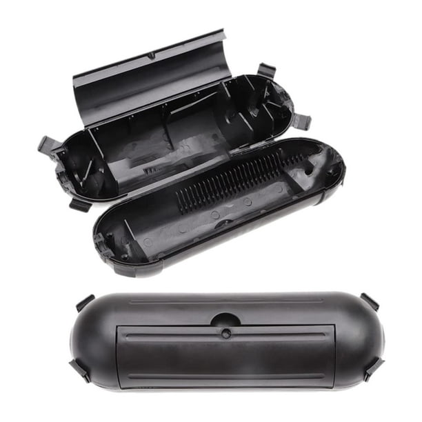Cable de extensión 2x Cubierta segura Caja de conexión eléctrica Potencia Fuera de enchufe de enchufe de enchufe Conector Protector de cable Negro