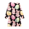thumbnail image 5 of Xdegoge Chic Easter Dress for Kids Girls Bunny Polka Dot Egg Printed Tween Spring Sundress Knee Length A Line Long Sleeve Cute Holiday Festival Party Outfit Casual Play Wear for Teen, 5 of 7