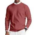 thumbnail image 3 of Wutalume Men's Round Neck Ribbed Knit Pullover, Long Sleeve Basic Sweater, Comfortable Stretch Top for Casual Outfits and Everyday Comfort,Vermilion XL, 3 of 8
