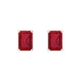 thumbnail image 3 of Clara Pucci 2Ct Ruby Emerald Cut VVS1 Screw Back Stud 14k Solid hypoallergenic Gold Designer Earrings For July, 3 of 7