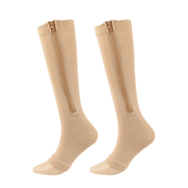 2 Pairs Open Toe Knee Length Zipper Compression Socks 15-20 mmHg Support 3  Size : : Clothing, Shoes & Accessories