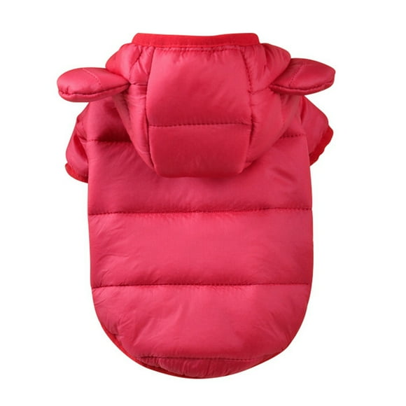 Pet Dog Coat Autumn Winter Warm Clothes Hooded Cotton Down Coat Outdoor Windproof Dog Outwear