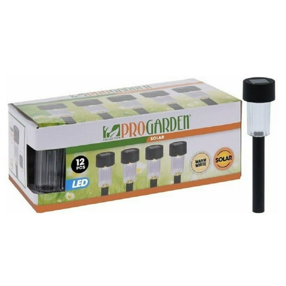 ProGarden Set of 12 Warm White LED Solar Powered Garden Stake Light Lamps