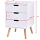 thumbnail image 3 of Costway Mesita de Noche con 3 Cajones Mesa Auxiliar con Patas Organizador para Habitación Sala de Estar 40 x 40 x 61 cm Blanco, 3 of 10