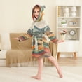 thumbnail image 2 of FORMRS Niños Bathrobe Unisex Hooded Robe Soft Plush Pajamas Sleepwear, Size 2-3T, Abstract Wavy Landscape, 2 of 7