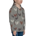 thumbnail image 3 of Haiem Rooster Pattern Boys Hoodie, Youth Pullover Hooded Sweatshirt, Kangaroo Pocket Hoodie for Kids Girls -Medium, 3 of 6