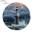 thumbnail image 4 of BCIIG Lighthouse Storm Lightning Round Tablecloth Stain-Resistant Washable for Indoor and Outdoor Restaurants, Weddings, Parties - Home Table Cover 42"-46, 4 of 8