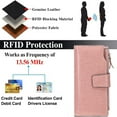 thumbnail image 7 of Leather Women's Wallets,Multi-Function Slim Bifold Zipper Clutch Purse,Large Capacity Card Holder with RFID/Pink, 7 of 7