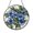 Acrylic 3.5 Inch, variant on Blue Floral Stained Glass Window Panel, Vibrant Round Botanical Sun Catcher for Garden Inspired Homes