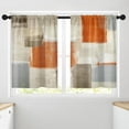 thumbnail image 4 of Farmhouse Kitchen Curtains Orange Abstract Window Curtains Short Tier Curtains Over Sink, Modern Art Painting Decor Rod Pocket Window Drapes Set of 2 (26x36 Inch), 4 of 5