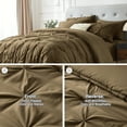 thumbnail image 5 of Davulos Twin Comforter Set with Sheets Taupe Brown,5 Pieces Pintuck Bed in a Bag Twin Bed Set for Man Women Pinch Pleat Bedding Set All Season, 5 of 8