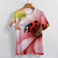 thumbnail image 3 of Ladybug Floral Print(1)-2 T Shirts Basic T-Shirt Short Sleeve Ladies Tee Shirt Summer Graphic Clothing, 3 of 6