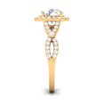 thumbnail image 3 of Moissanite Engagement Ring for Women, Halo Moissanite Criss Cross Ring in Gold (3 CT, D-VS1 Quality, 8 mm Round Cut Moissanite, Rosec Jewels), 10K Yellow Gold, US 5.25, 3 of 9