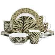 GBS 16 Piece Fine Ceramic Jungle Dinnerware Set