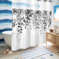thumbnail image 5 of No Hook Shower Curtain, Grey Shower Curtains for Bathroom with See Through Top Window, Eucalyptus Leaves Waterproof & Washable Bath Curtain Long 72"x78", 5 of 9