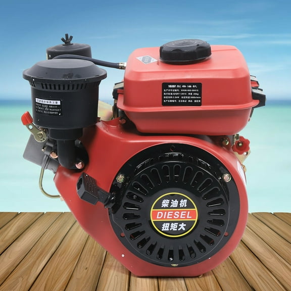 Fichiouy 6HP 4-Stroke Engine Single Cylinder Air Cooling Motor 196cc Multi-Purpose Engine