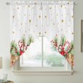 thumbnail image 2 of Christmas Swag Valances for Windows, Kitchen Window Curtains Over Sink, Winter Snowflakes Cup Pine Needles Berry Window Treatment Curtains for Living Room/Bedroom Curtains 2 Panel Sets 36"x45", 2 of 8