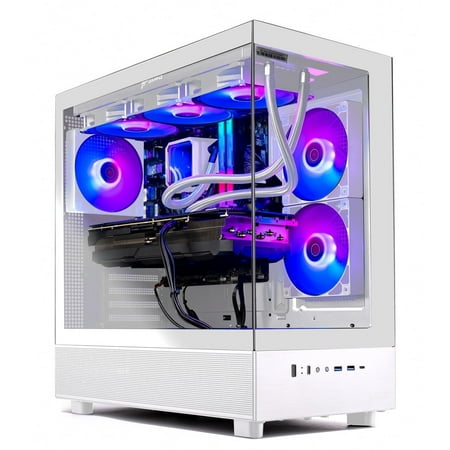 Skytech Azure Gaming PC Desktop INTEL Core i7 14700F MC NVIDIA GeForce RTX 5060 1TB NVMe SSD 32GB DDR5 RAM, AIO Liquid Cooling Windows 11(Get Battlefield 6 with Purchase - see instructions)