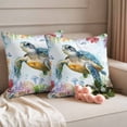 thumbnail image 2 of Outdoor Pillow Covers Pack of 2, Sea ​​turtle Ocean Coral Starfish Shell Waterproof Throw Pillowcase Cushion Cases, Summer Blue Ocean Decorative Pillow Cover for Couch Sofa Home Bed Patio, 2 of 9