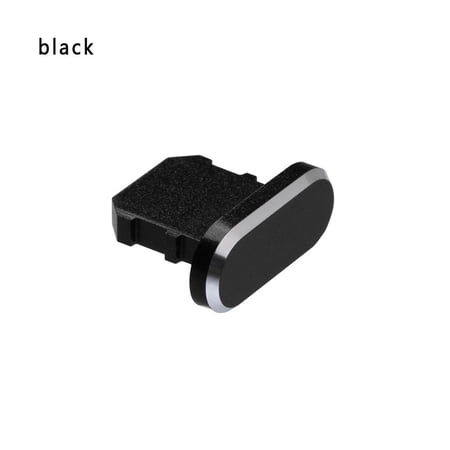Durable Aluminium Alloy Universal Phone Accessories Micro/Type C/iP Charging Port Cap Charger Dock Stopper Anti Dust Metal Plug BLACK FOR IOS