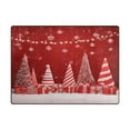 thumbnail image 2 of 63x48in Area Rug Machine Washable Floor Mats Skid-Resistant Backing Carpet for Home Kitchen Bedroom Red Christmas Tree and Lights, 2 of 7