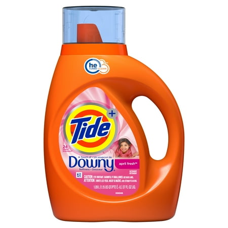 Tide plus Downy, Liquid Laundry Detergent, April Fresh, 24 Loads 37 fl oz