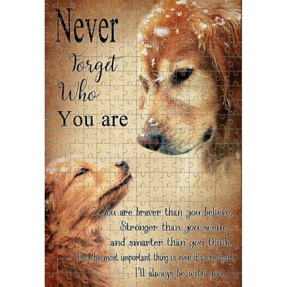 Classic Jigsaw Puzzle Golden Retriever Dog Never Forget Who You are 500 Piece Jigsaw Puzzle for Challenging Puzzle Perfect Toys & Games