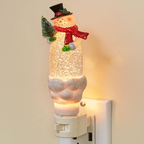 Holiday Glitter Motion Night Lights Snowman Com Holiday Glitter Motion Night Lights, Snowman Night Light With Glitter Bubble