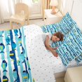 thumbnail image 4 of Manfei Artistic Fish Twin Bedding, Sea Striped Bedding Comforter Set, Blue, Reversible, 7-Piece, 4 of 6