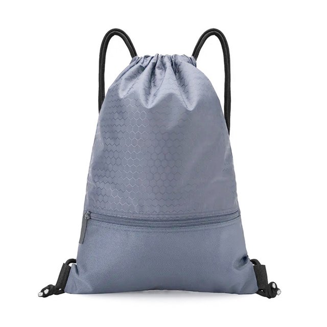 Mochila con cordón Mochila de gimnasio Gran capacidad para viajes Playa (Gris S)