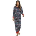 thumbnail image 4 of Topumt Christmas Women's Pajama Set Plaid Pajamas Long Sleeve Sleepwear Soft Contrast 2 Piece Lounge Sets, 4 of 5