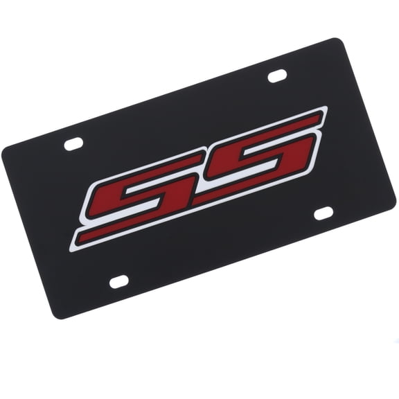 Chevy SS Logo License Plate (Carbon Black)