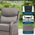 thumbnail image 5 of Unnifurnzi Outdoor Swivel Glider Patio Chair-Patio Swivel Chairs Set of 4 with 6 Inch Thick Cushions High Back Patio Chairs for Deck Porch Poolside Balcony-Brown/Gray, 5 of 7