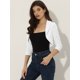 thumbnail image 4 of Bolero Allegra K para mujer Collared Shrugs Vestido blanco XS, 4 of 6