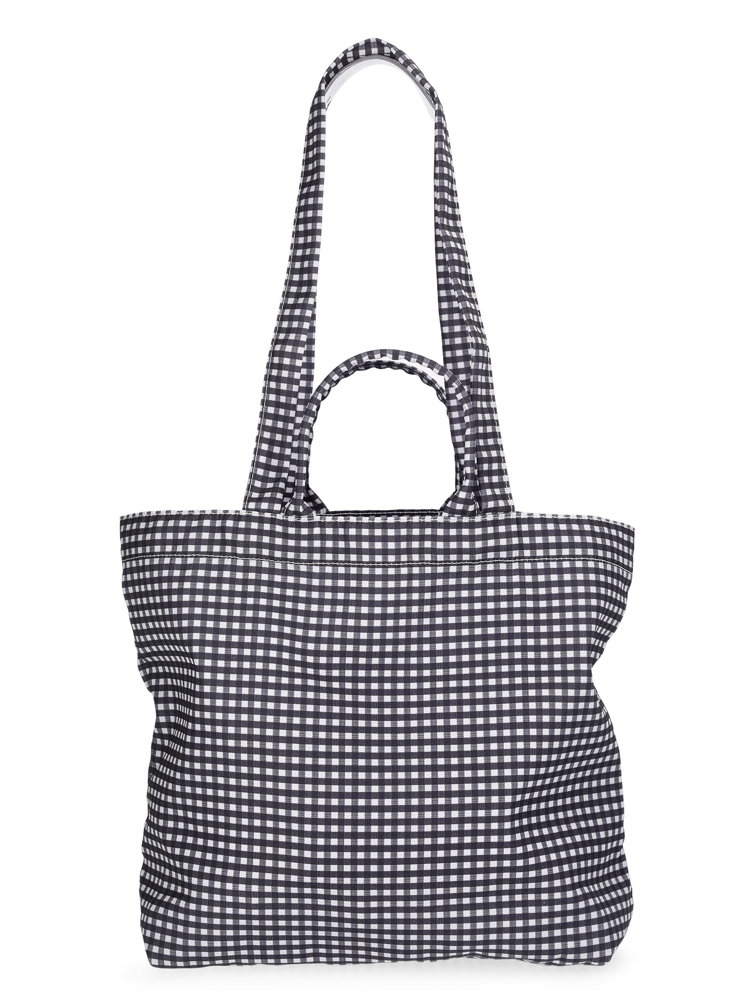 Weekend Academy Girls Gingham Weekend Essentials Tote Bag, Black/White