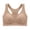 Beige, variant on Women's Wireless Push-Up Bralette Solid Color Breathable T-Back Everyday Bra Light Support Casual Underwear Beige