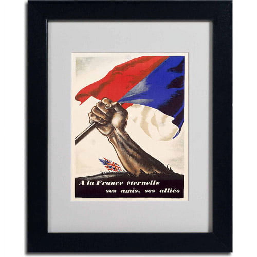 Trademark Fine Art "Poster for Liberation of France" Canvas Art, Black Frame