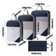 thumbnail image 3 of Juego de bolsas de almacenamiento de compresión de viaje | Juego de cuatro piezas organizador de equipaje | Cubos de embalaje impermeables para ropa y zapatos de nailon | Bolsas de viaje que ahorran, 3 of 6
