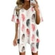 thumbnail image 1 of Puntoco Conjuntos de traje de dos piezas de verano de manga corta con cuello en V para mujer Puntoco Puntoco-25, 1 of 7