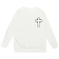 thumbnail image 3 of FAOWME Sweat à Capuche Imprimé Lettres Mode pour Filles Décontracté Ample Blanc 11-12 Ans, 3 of 5