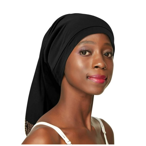 Hair Head Buff Hair Wrap Diadema Loc Calcetines para rastas Negro