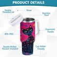 thumbnail image 4 of DIXRUYEE Steel Water Bottles Tumbler Creative Radiant Feline Pattern 40oz/30oz, 4 of 9