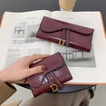 thumbnail image 2 of Cartera de mujer, billetera plegable larga, billetera para el hogar, billetera con estampado de piedras retro, tarjetero, 2 of 4