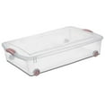 thumbnail image 1 of Sterilite Boîte de Rangement sous-le-lit , 47 litres avec Roulettes - Rose, 1 of 3