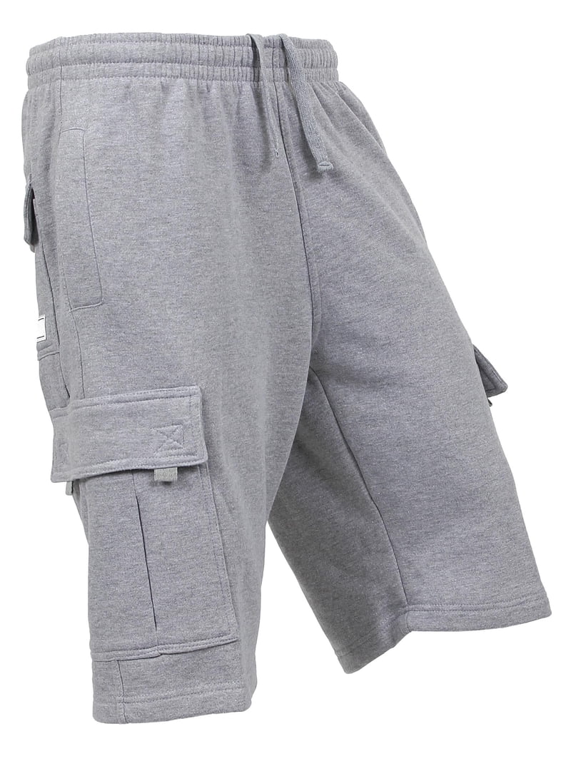 Mens Pro Club Cargo Sweat Shorts Heavy Weight Fleece Shorts S-5XL