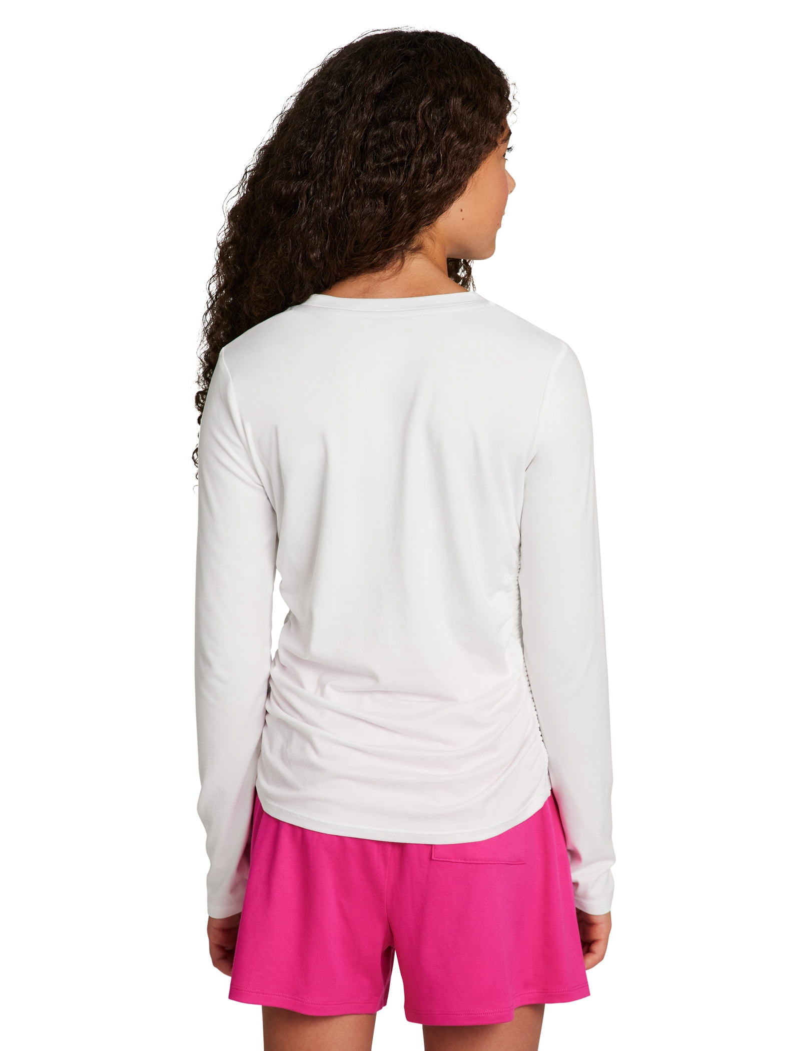 Reebok Girl's Legacy Performance Long Sleeve Side Ruched Top, Sizes 4-18