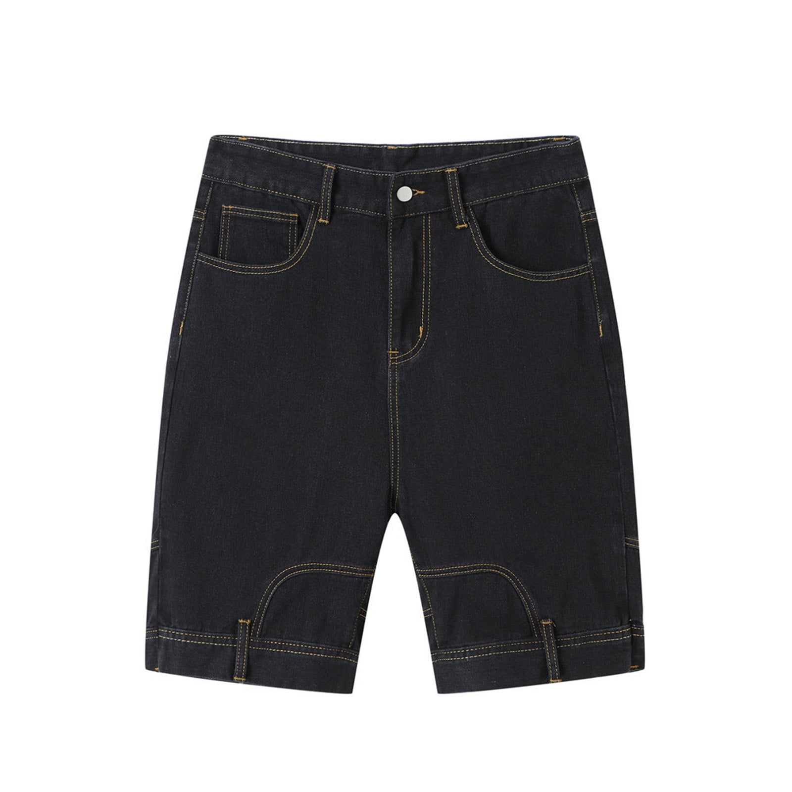 Denim Shorts Mens Black Short Overalls Relaxed Fit Short Overalls
